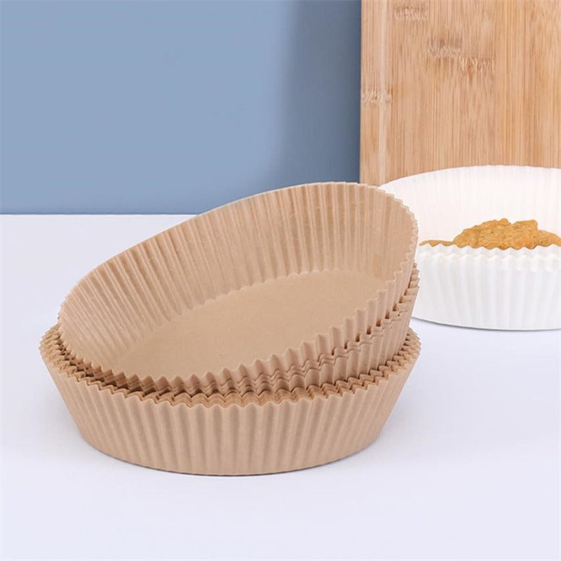 100/200pcs Air Fryer Disposable Liners 6.3 Inch Non-Stick Air Fryer Baking Papers Round Air Fryer Paper Liners Kitchen Accessories