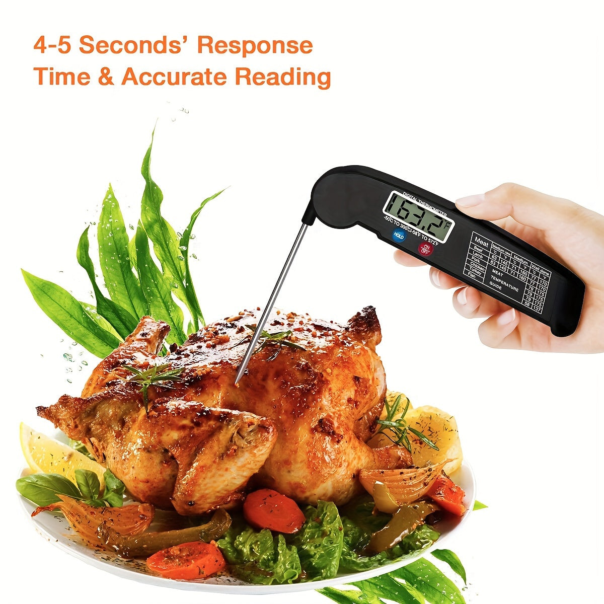 1pc Instant Reading Meat Thermometer Digital Probe Milk Liquid Barbecue Thermometer Great Cooking Kitchen Barbecue BBQ Milk Candy for hotels, restaurant, bulk kitchenware&tableware