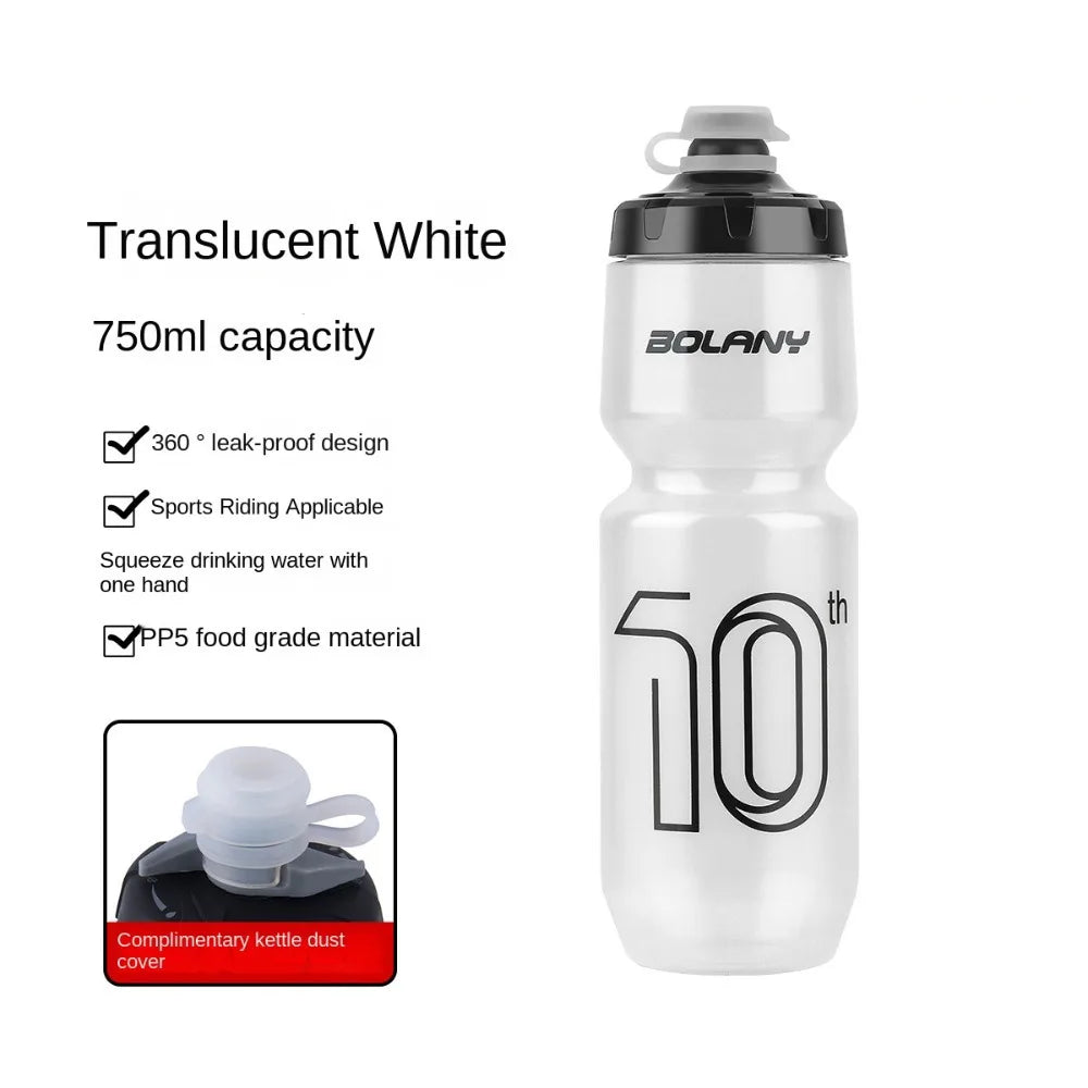 Large Capacity Bicycle Water Bottle PP5 Leak Proof Fitness PP Water Bottle 750ml Squeeze Out Road Bike Bottles Camping