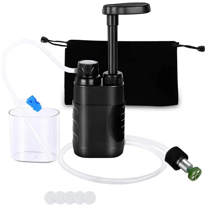 Outdoor Water Filter 3-Stage Water Filter 0.01 Micron Emergency Portable Water Filtered for Camping Hiking Survival Gear