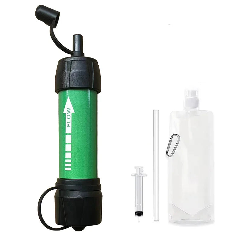 Outdoor Portable Water Filter for Hiking Camping & Emergency Survival Purifies Water Source On-The-Go Emergency & Disaster