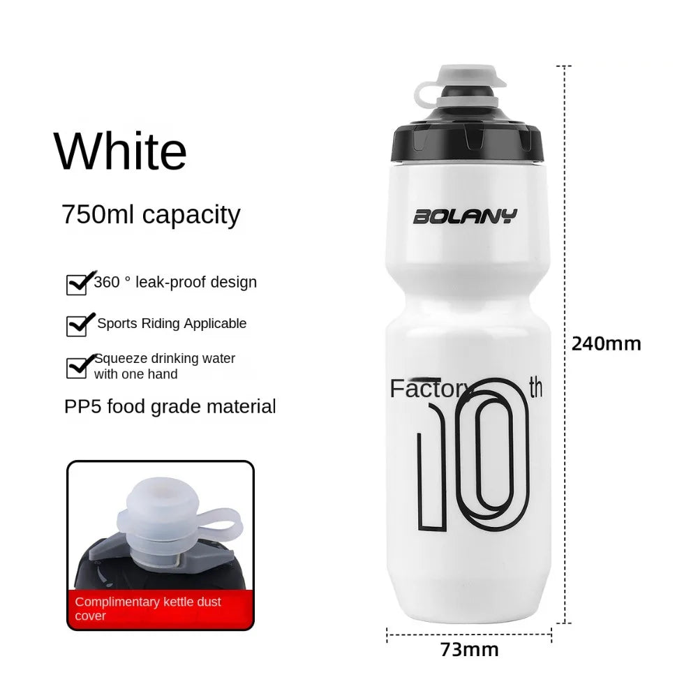 Large Capacity Bicycle Water Bottle PP5 Leak Proof Fitness PP Water Bottle 750ml Squeeze Out Road Bike Bottles Camping