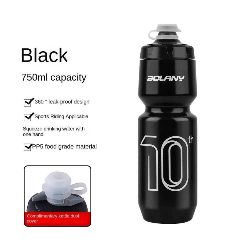 Large Capacity Bicycle Water Bottle PP5 Leak Proof Fitness PP Water Bottle 750ml Squeeze Out Road Bike Bottles Camping