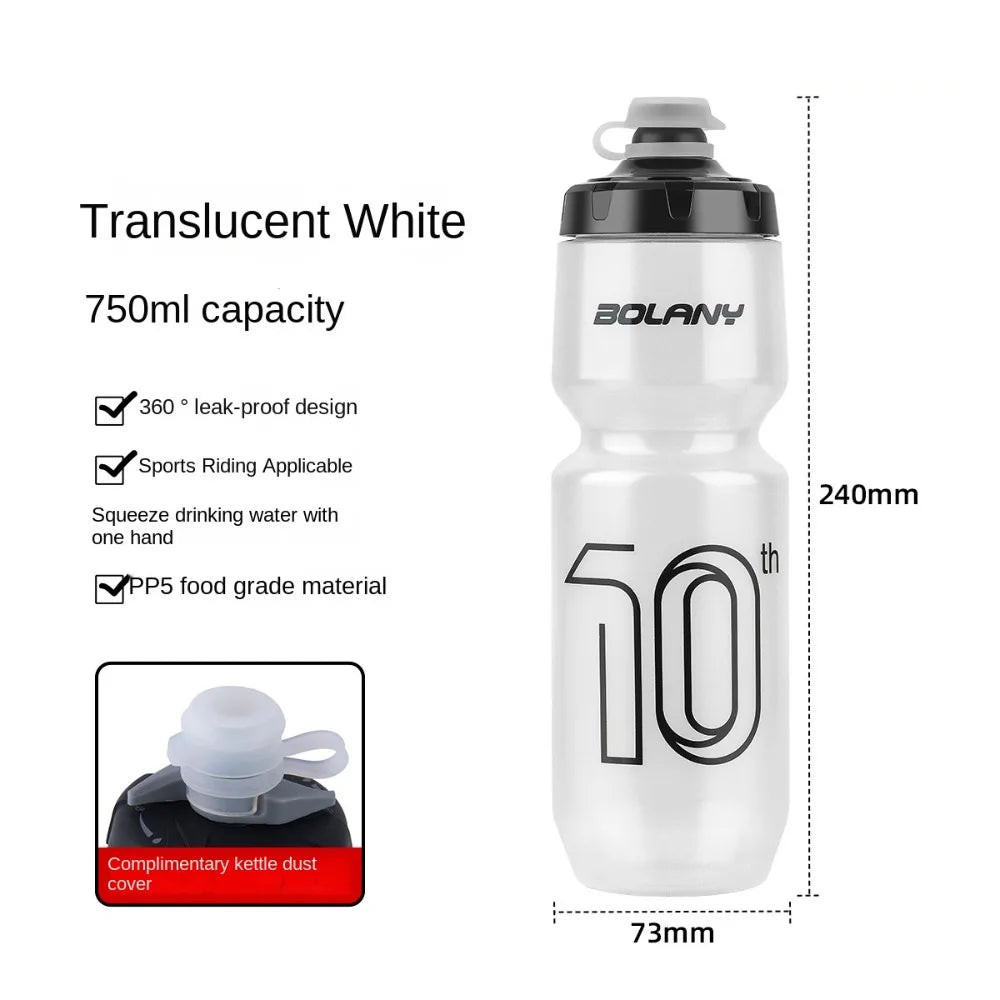 Large Capacity Bicycle Water Bottle PP5 Leak Proof Fitness PP Water Bottle 750ml Squeeze Out Road Bike Bottles Camping