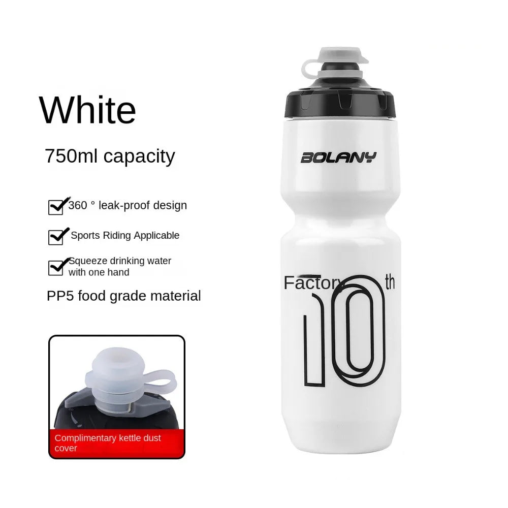 Large Capacity Bicycle Water Bottle PP5 Leak Proof Fitness PP Water Bottle 750ml Squeeze Out Road Bike Bottles Camping