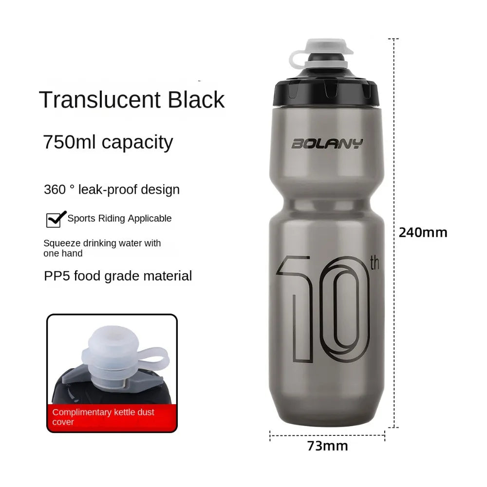 Large Capacity Bicycle Water Bottle PP5 Leak Proof Fitness PP Water Bottle 750ml Squeeze Out Road Bike Bottles Camping