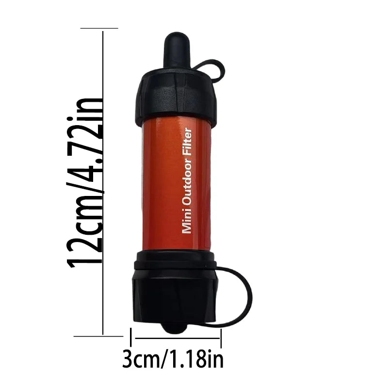 Outdoor Portable Water Filter for Hiking Camping & Emergency Survival Purifies Water Source On-The-Go Emergency & Disaster