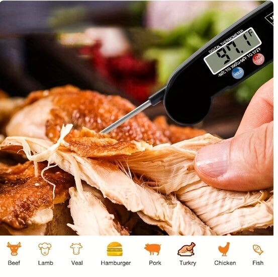 1pc Instant Reading Meat Thermometer Digital Probe Milk Liquid Barbecue Thermometer Great Cooking Kitchen Barbecue BBQ Milk Candy for hotels, restaurant, bulk kitchenware&tableware