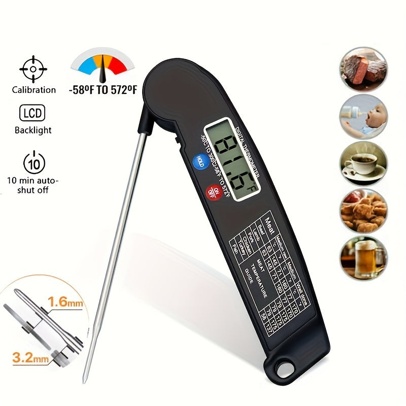 1pc Instant Reading Meat Thermometer Digital Probe Milk Liquid Barbecue Thermometer Great Cooking Kitchen Barbecue BBQ Milk Candy for hotels, restaurant, bulk kitchenware&tableware